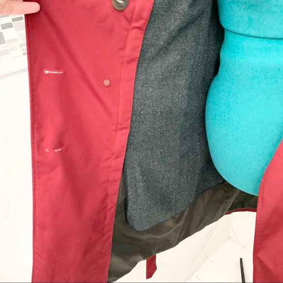 Calvin Klein Trench Coat Red Zip Out Lining XL - Picture 9 of 16
